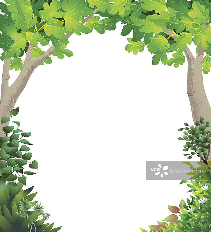 绿叶凉亭图片素材