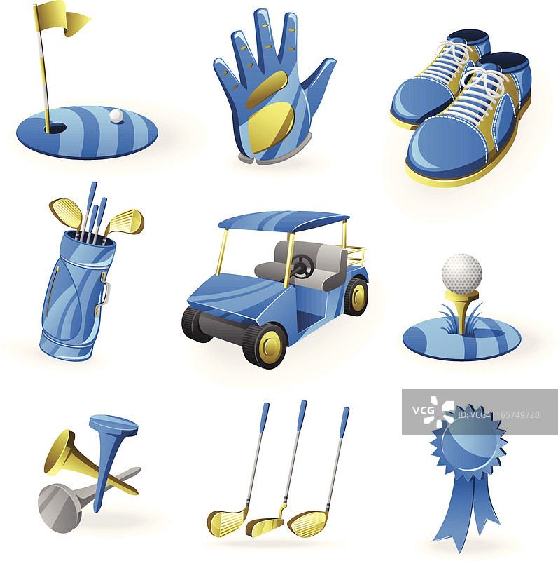 高尔夫图标合集图片素材