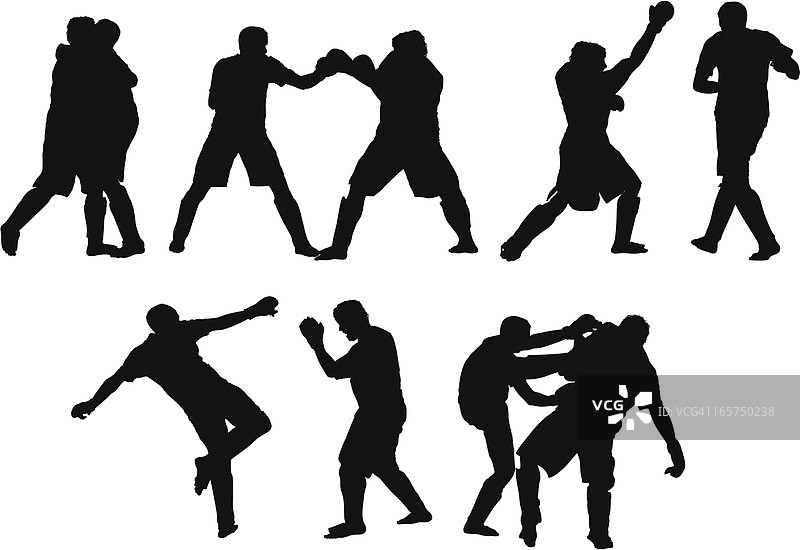 男人们在进行终极格斗训练图片素材
