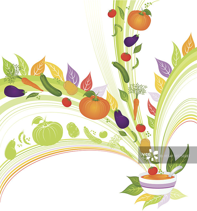 新鲜健康的蔬菜浓汤图片素材