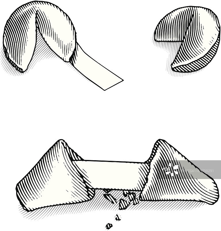 带有空白信息的幸运饼干图片素材