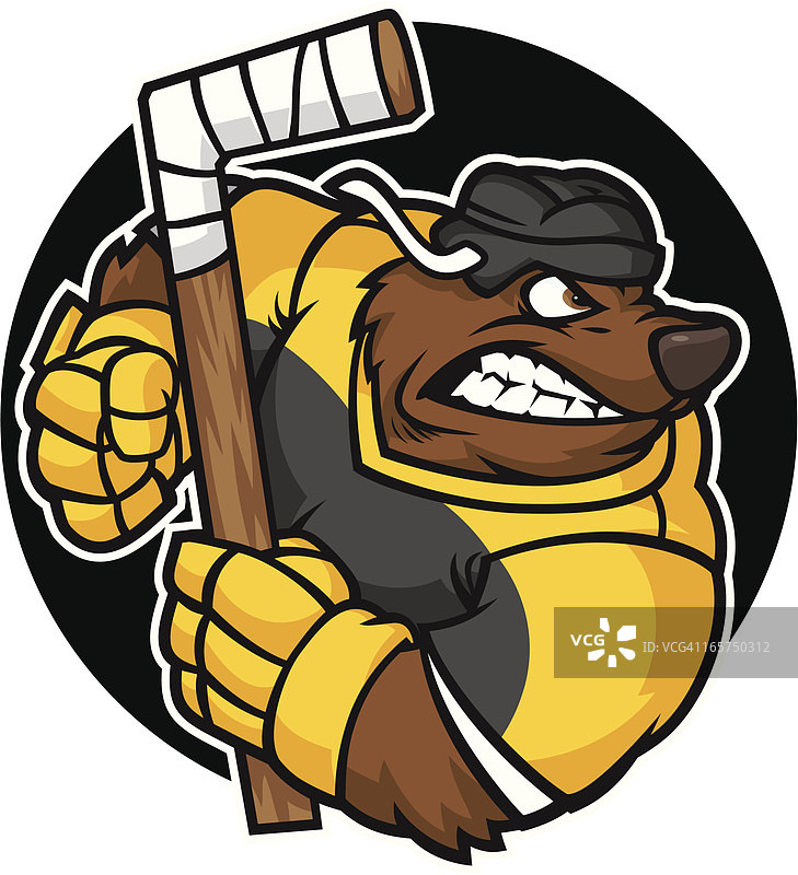 熊曲棍球运动员图片素材