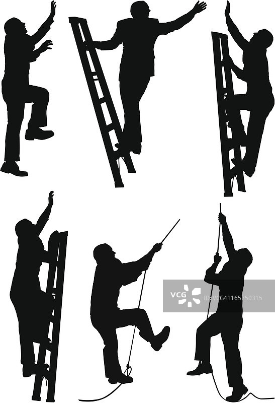 商人攀登成功阶梯图片素材