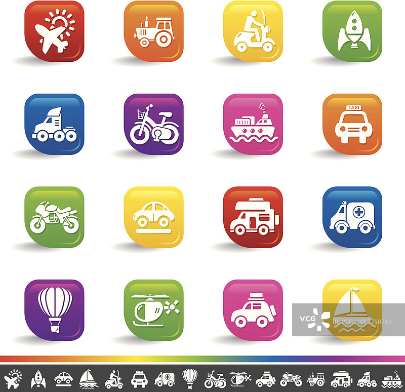 交通运输图标 | 彩虹系列图片素材