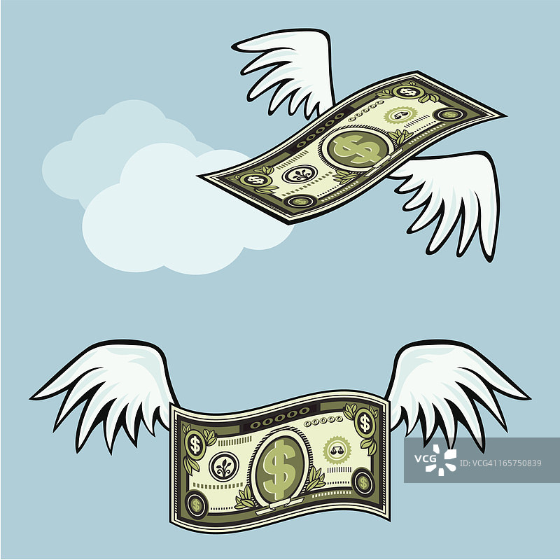 飞舞的纸币图片素材