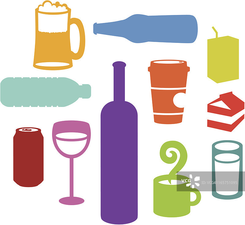 饮品轮廓剪影图片素材