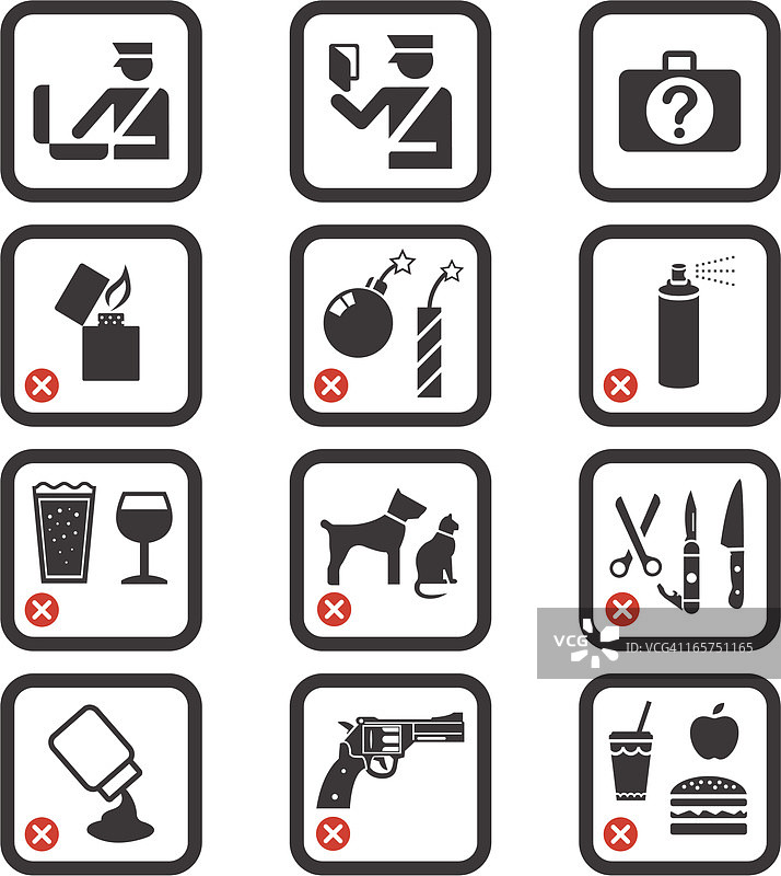 护照检查和安全图标图片素材