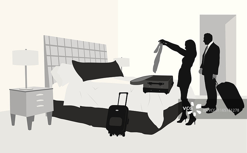 酒店抵达矢量剪影图片素材