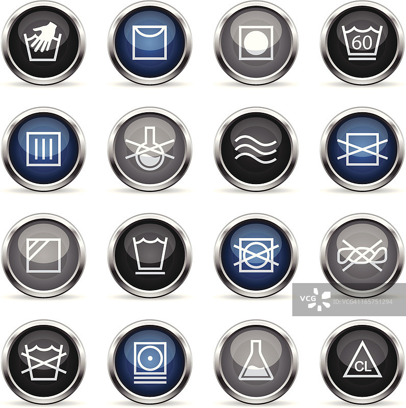 超级光泽图标-纺织品护理图片素材