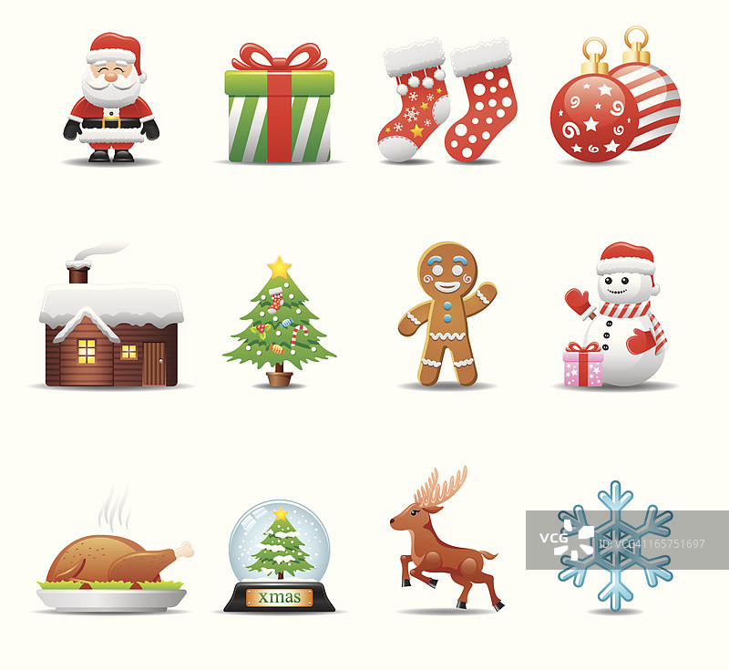 圣诞节图标优雅系列图片素材