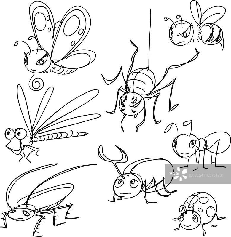 卡通风格的昆虫图片素材