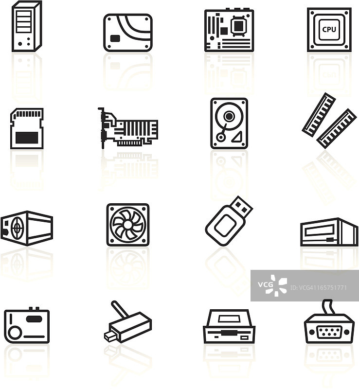 黑色符号 - 电脑组件图片素材