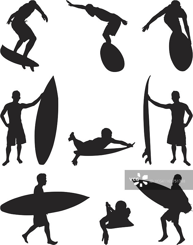 冲浪运动员乘风破浪图片素材