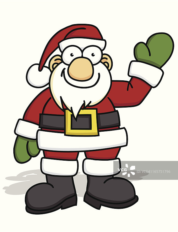 面带微笑的圣诞老人挥手致意图片素材