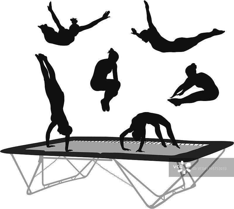 蹦床艺术矢量轮廓图片素材
