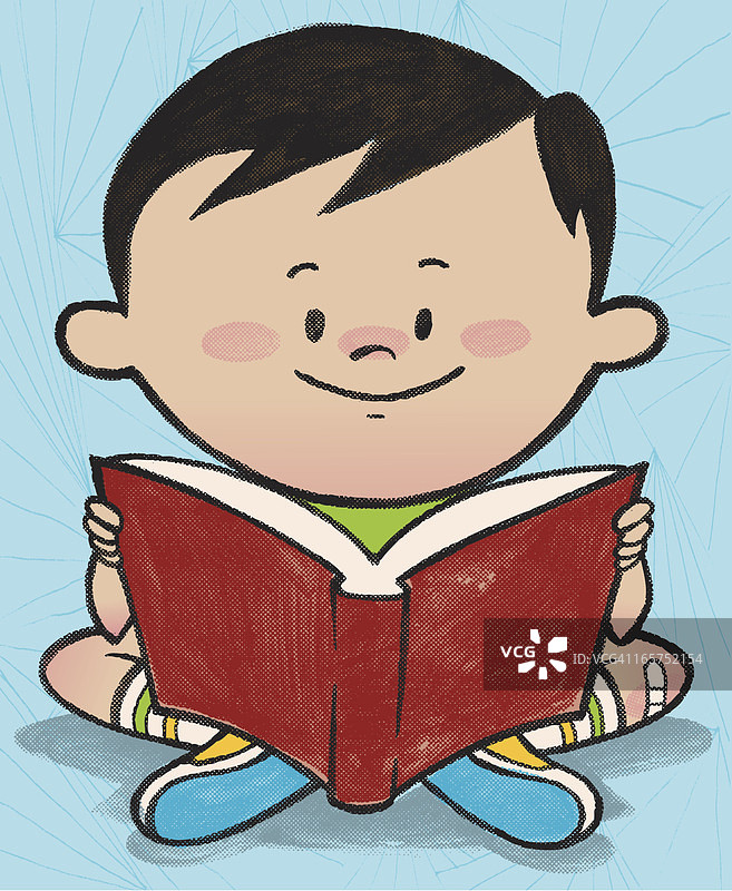 拿着书的男孩图片素材