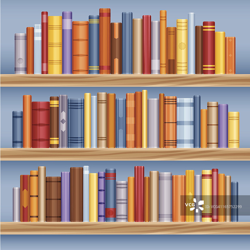 摆满书籍的书架图片素材