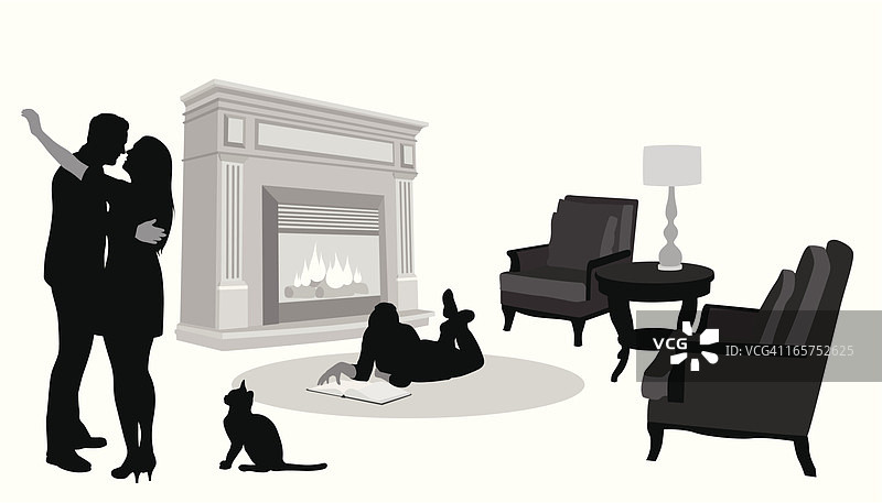 舒适房间矢量剪影图片素材