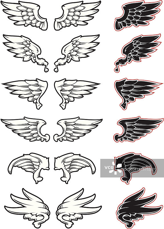 翅膀合集矢量素材图片素材