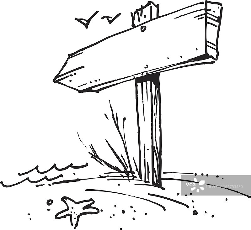 空白海滩标志图片素材
