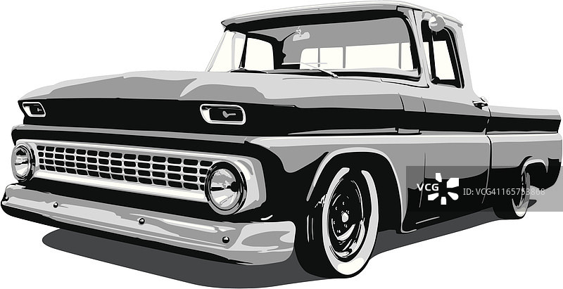 经典矢量皮卡车图片素材