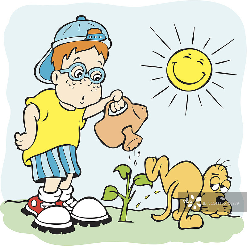 给植物浇水图片素材