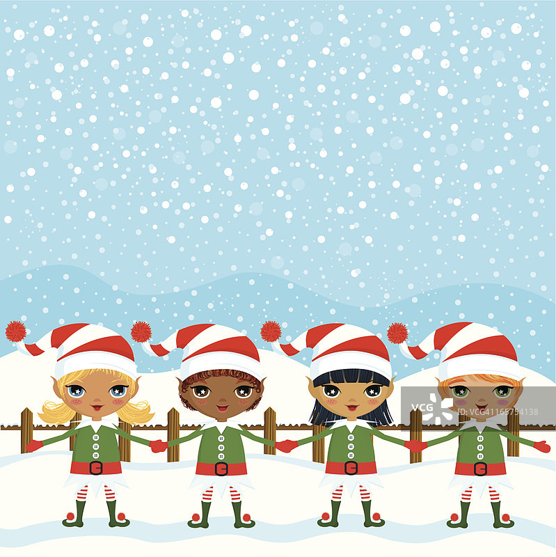 圣诞节小精灵边框图片素材