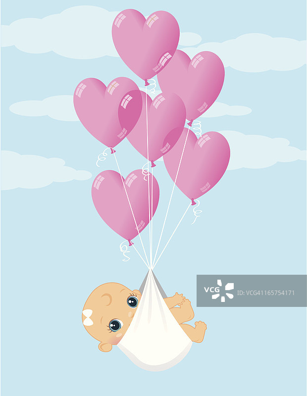 女宝宝气球派送图片素材