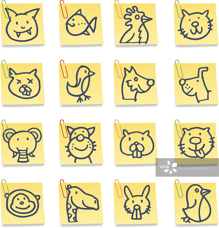 动物图标便签图片素材
