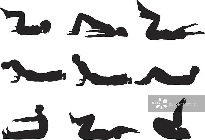 男女瑜伽伸展运动图片素材