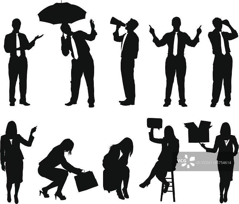 商人们进行不同的商务活动图片素材