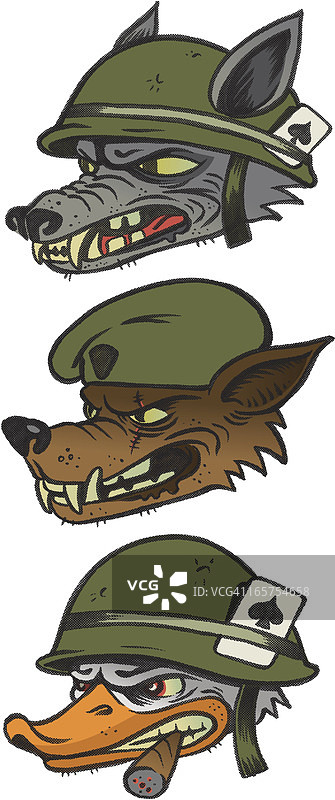 复古军事吉祥物图片素材