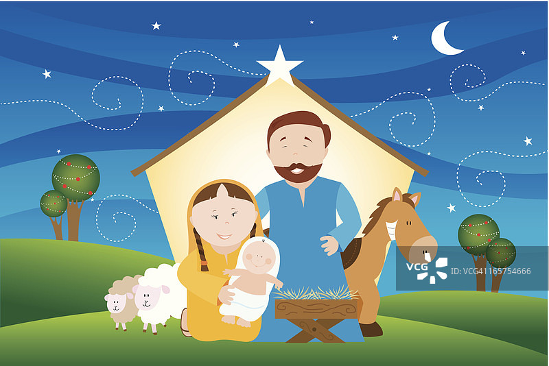 圣诞耶稣诞生场景图片素材