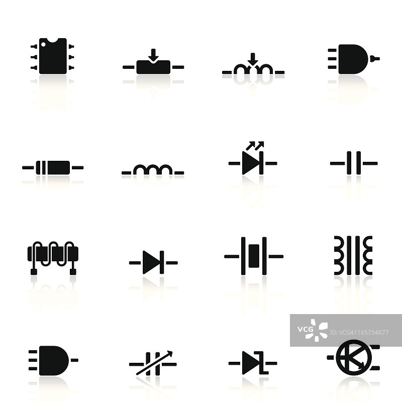 电子元件图标合集｜简约系列图片素材