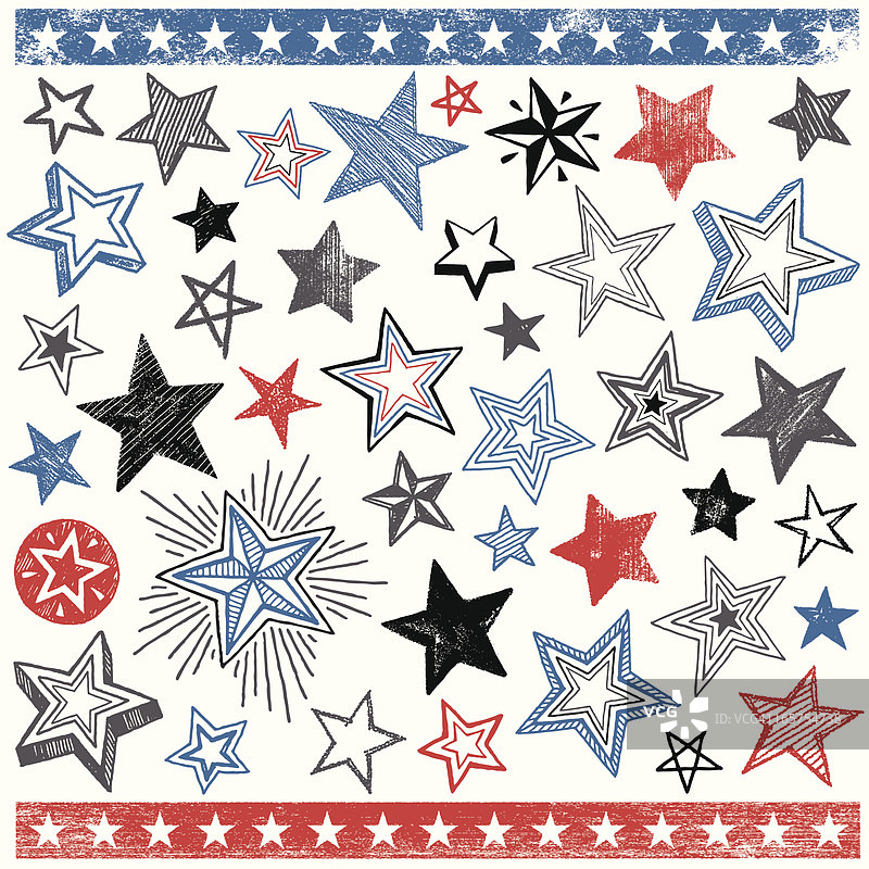 手绘星星形状设计元素图片素材