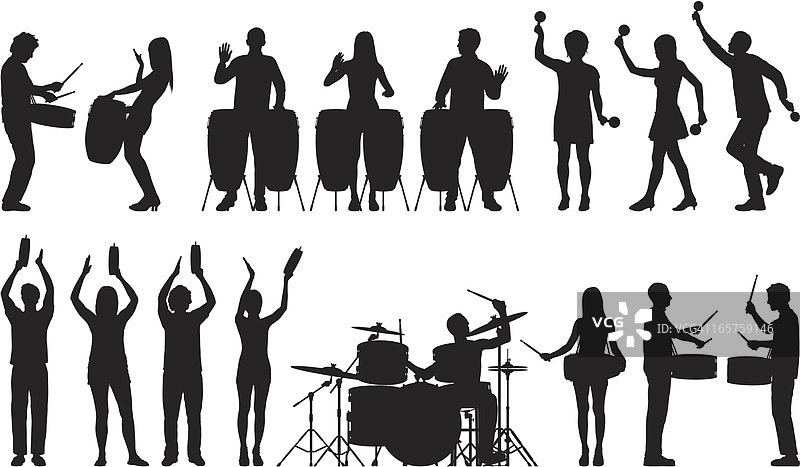 鼓手及其他打击乐手图片素材