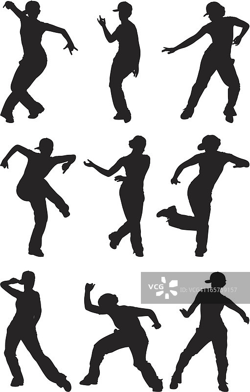 跳嘻哈舞的女孩图片素材