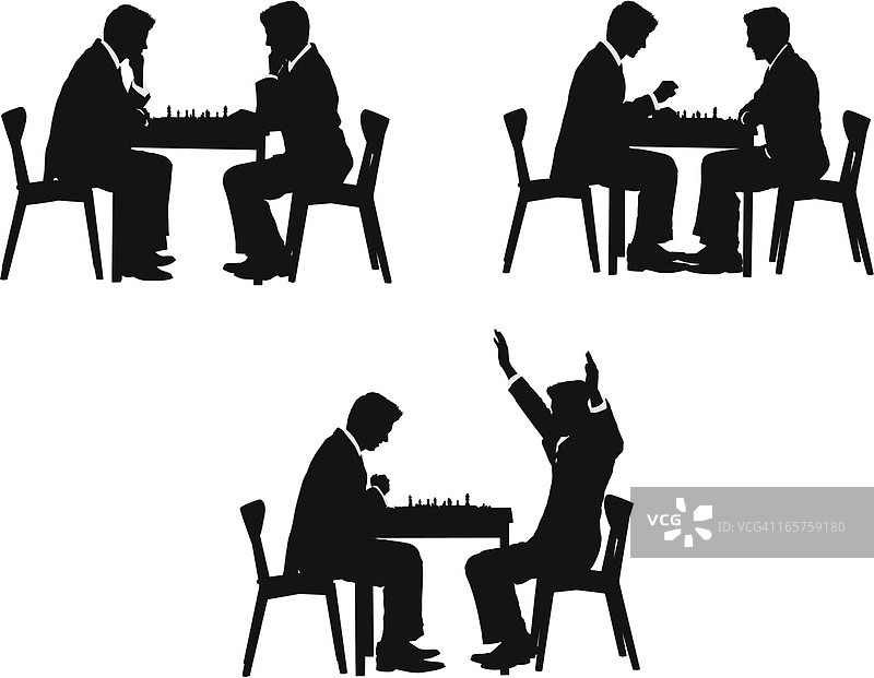 互相挑战下象棋的商人图片素材