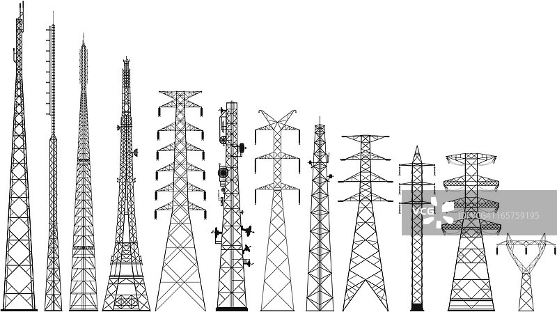 精细的塔楼轮廓图片素材