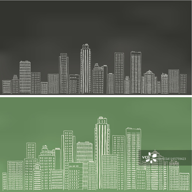 黑板城市景观图片素材