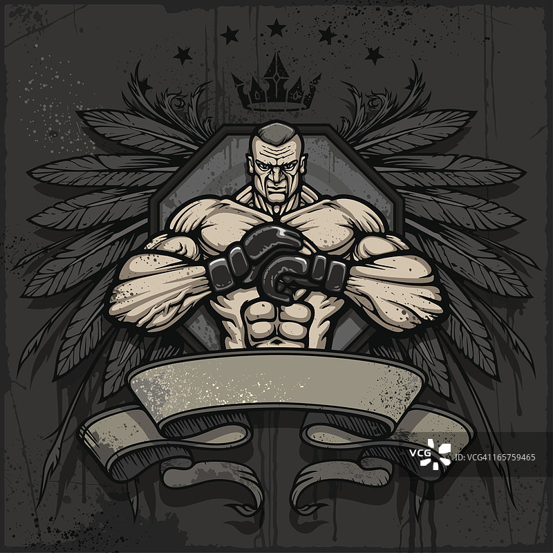 综合格斗冠军徽章图片素材