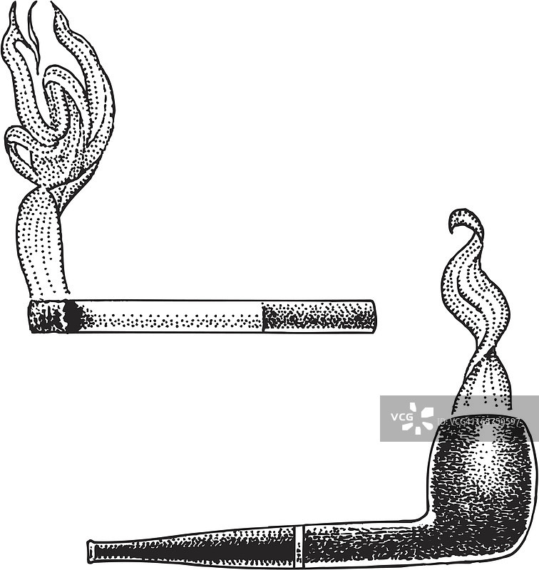 吸烟——烟斗和香烟图片素材