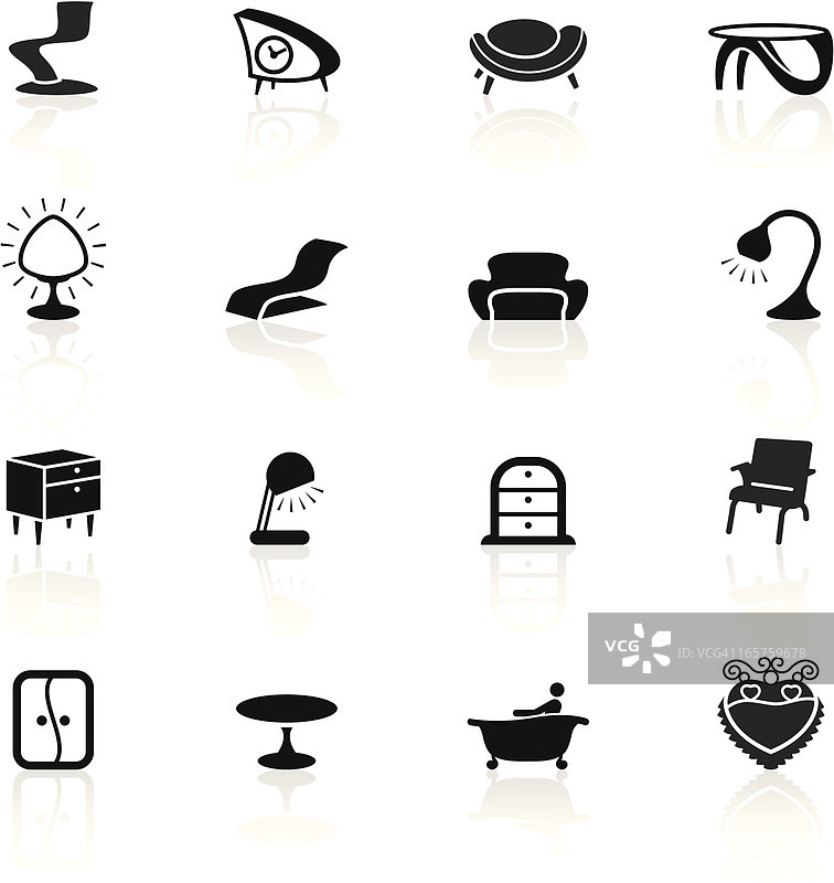 黑色符号 - 复古家具图片素材