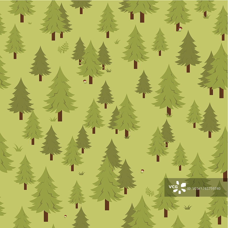 云杉树森林无缝图案图片素材