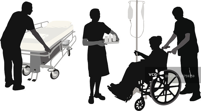 医院职责矢量剪影图片素材