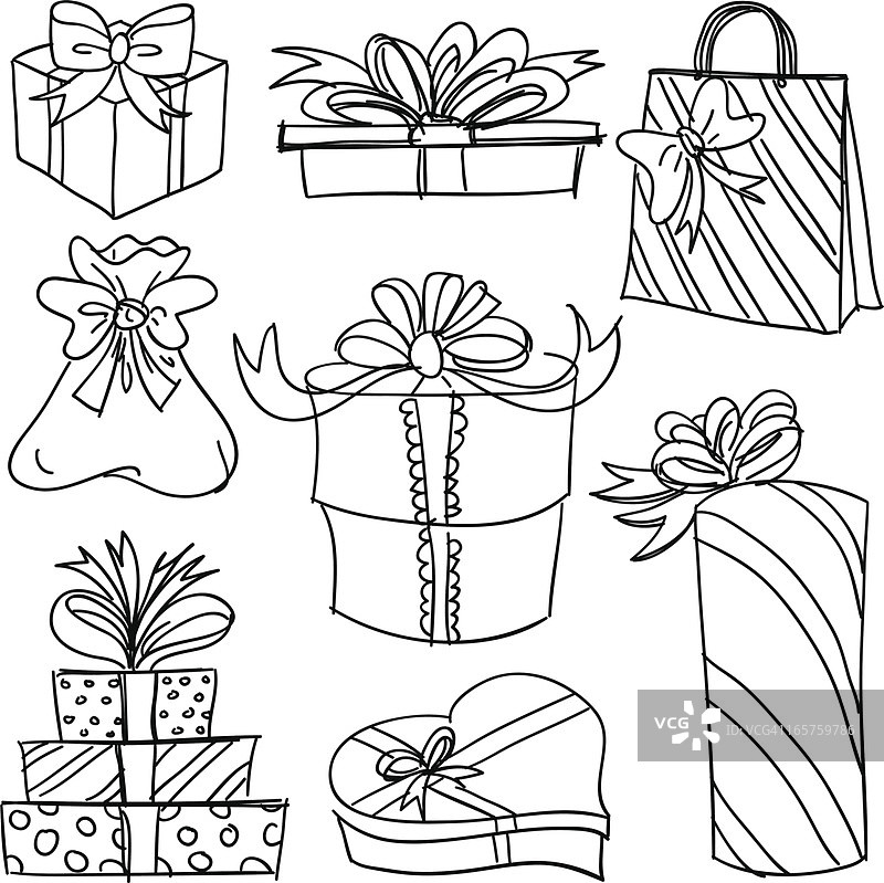 黑白礼品盒系列图片素材