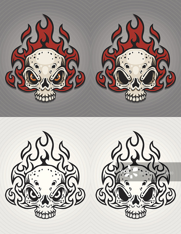 火焰愤怒骷髅图片素材
