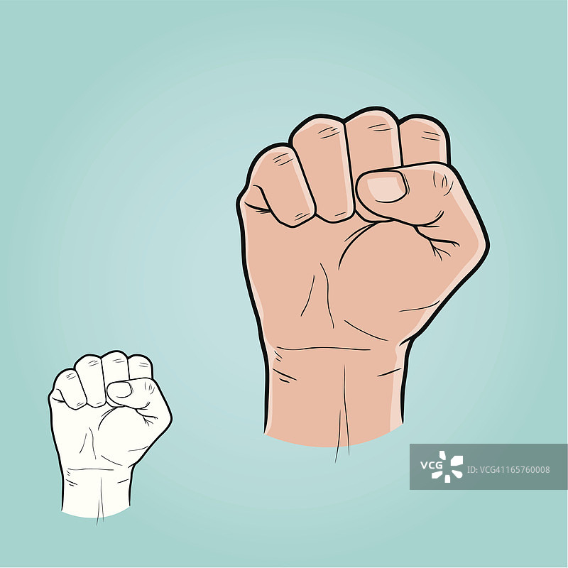 紧握的拳头插画图片素材