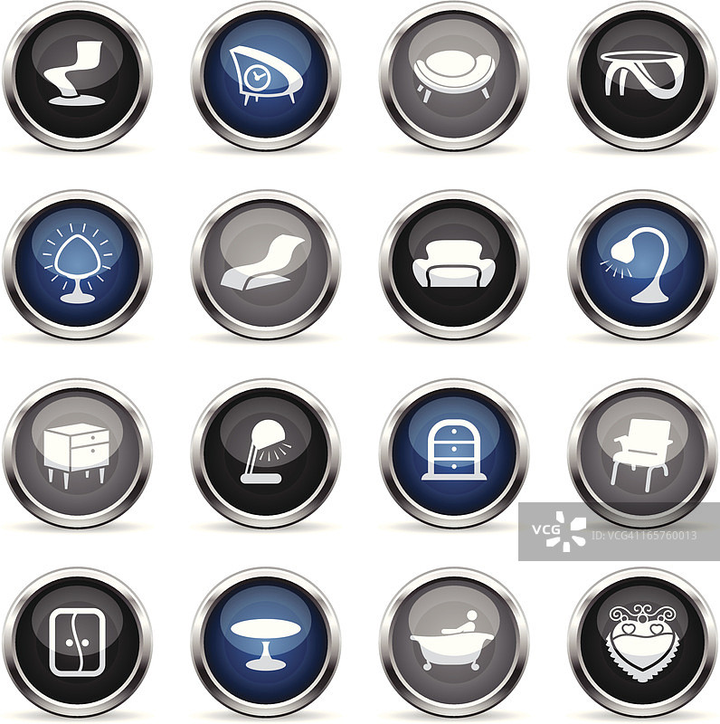 超光泽图标 - 复古家具图片素材