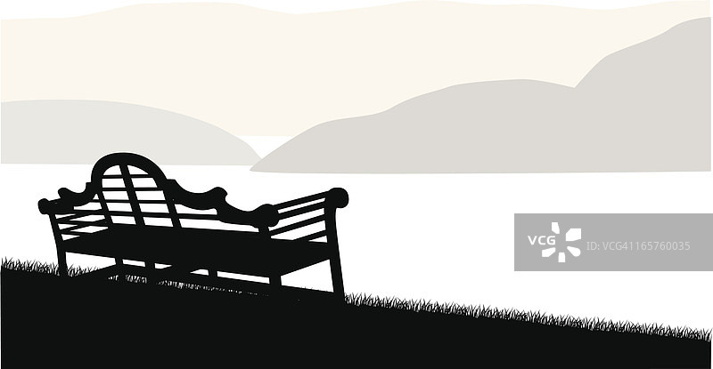 户外长椅矢量剪影图片素材